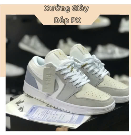 Giày Jordan xám trắng đế xanh