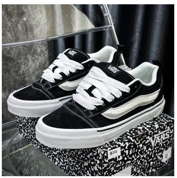 Giày Vans Knu SKool Black True White 